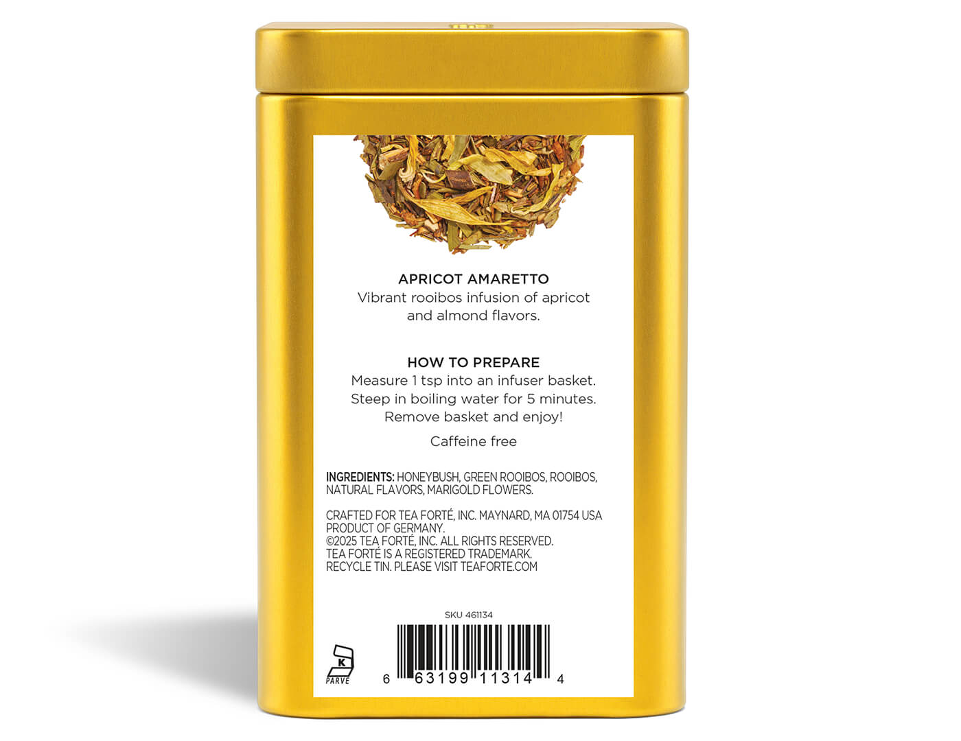 Apricot Amaretto Loose Leaf Tea Canisters - back view