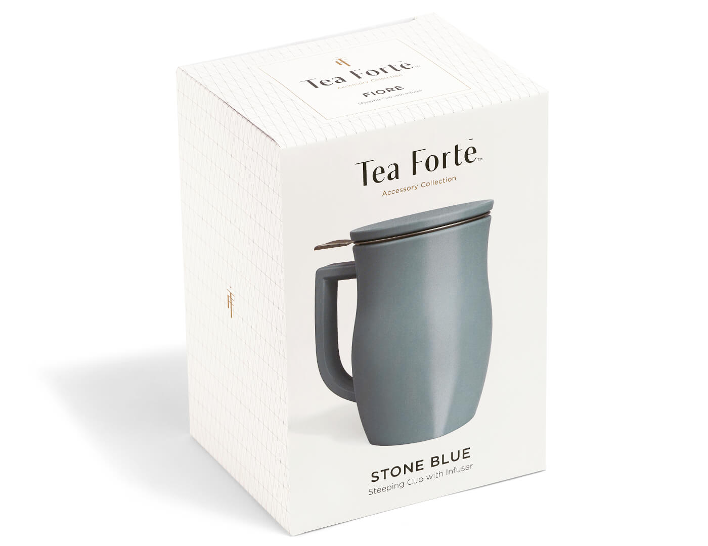 GIft Box, Fiore Steeping Cup and infuser in Stone Blue