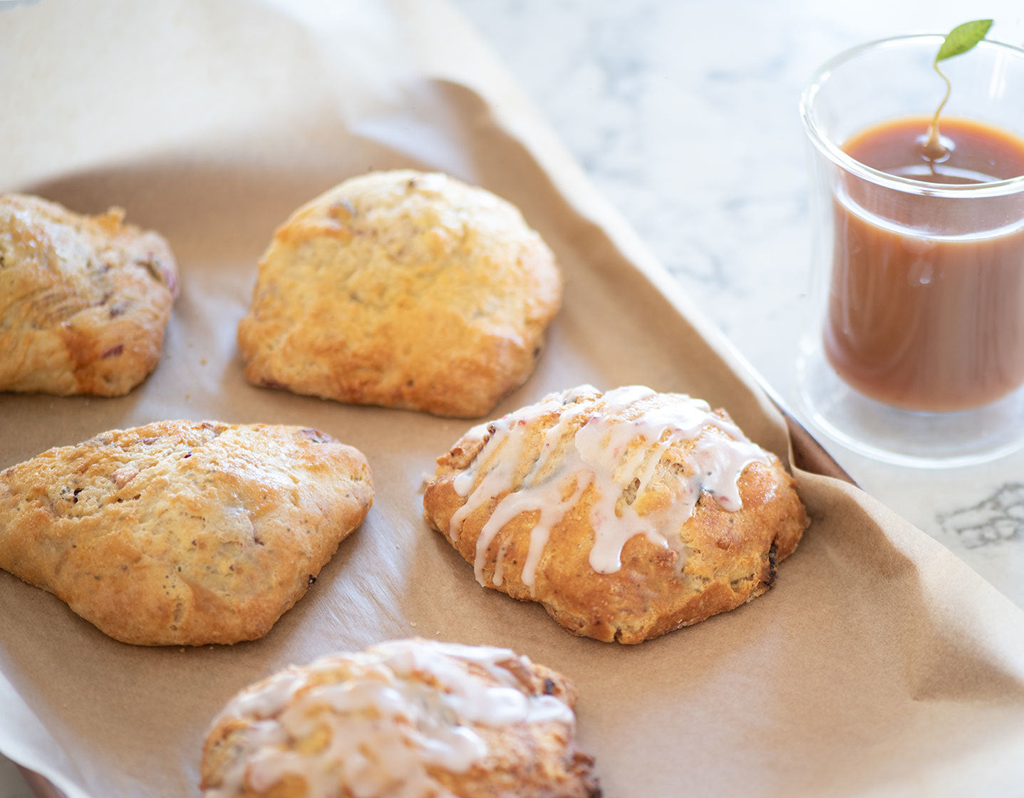 Triple Tea Scones with a glass of tea