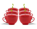 Ruby Rd Café Cups, set of six, with infusers poking out