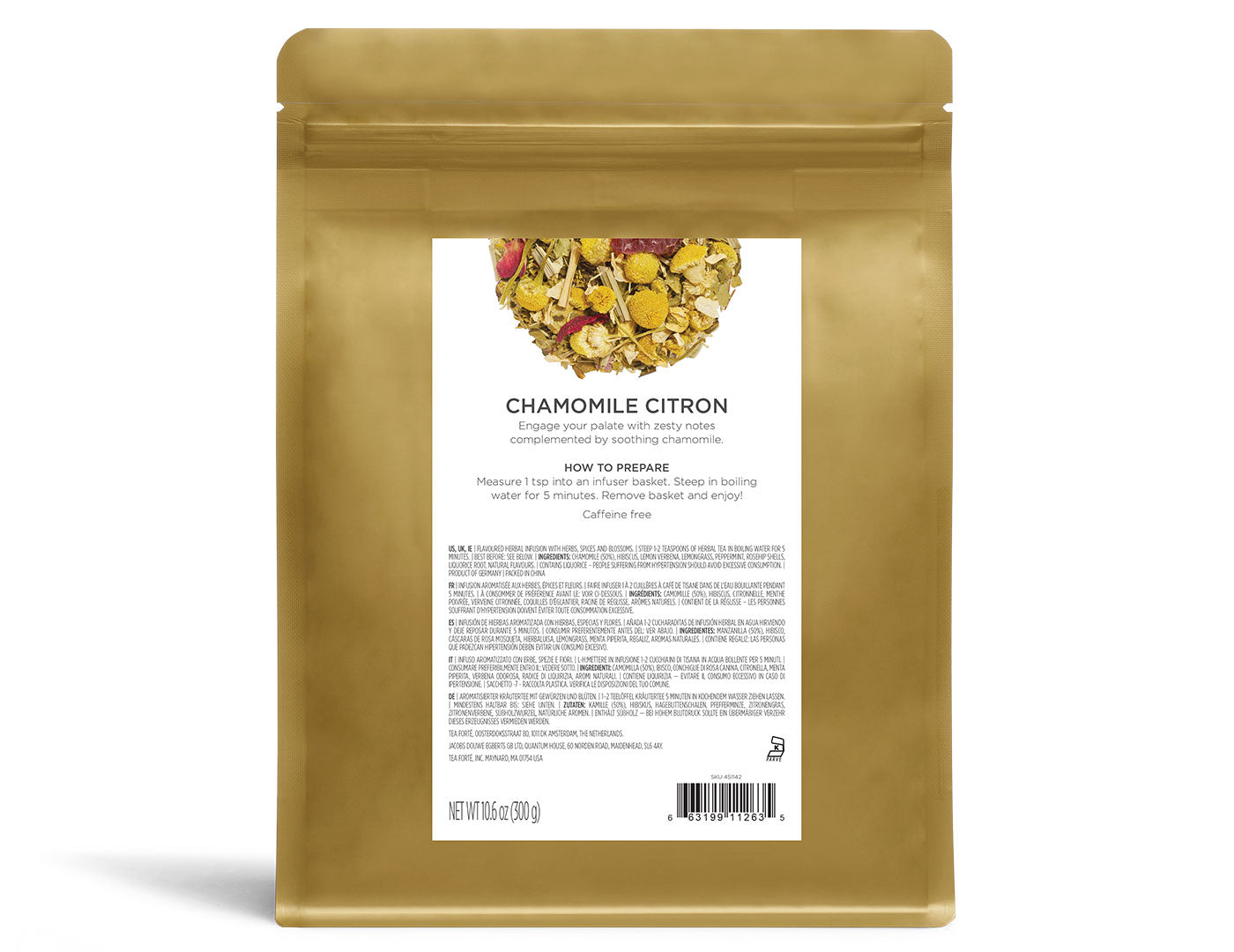 Chamomile Citron Loose Tea Bulk Pouch, back
