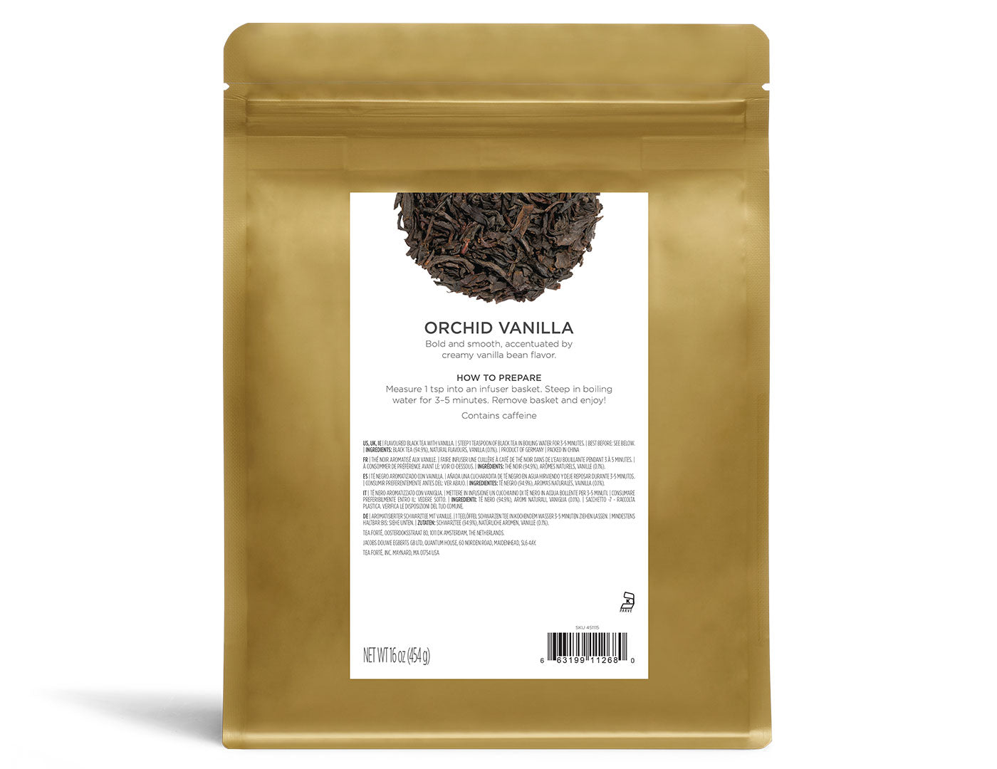 Orchid Vanilla Loose Tea Bulk Bag, back
