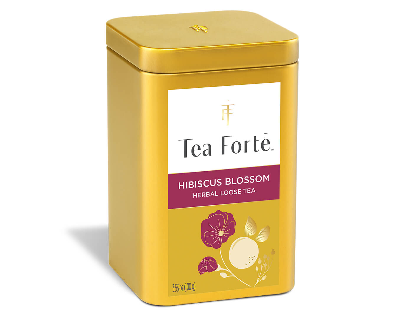 Hibiscus Blossom Loose Leaf Tea Canister - side view