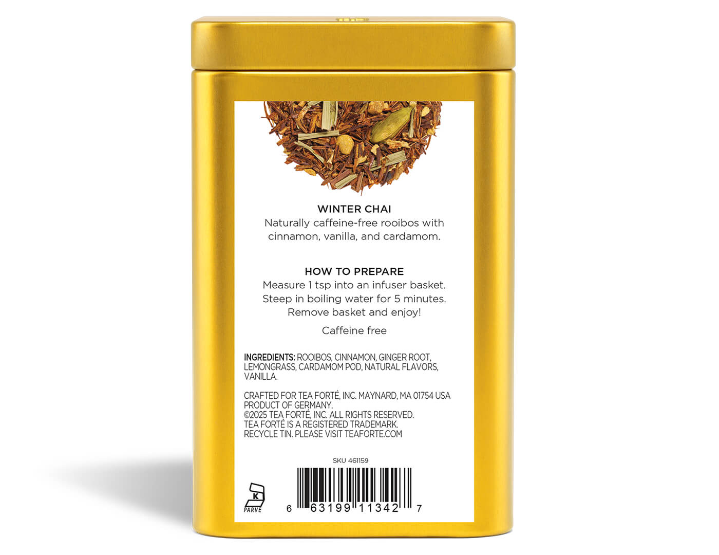 Winter Chai Loose Leaf Tea Canisters  - back view