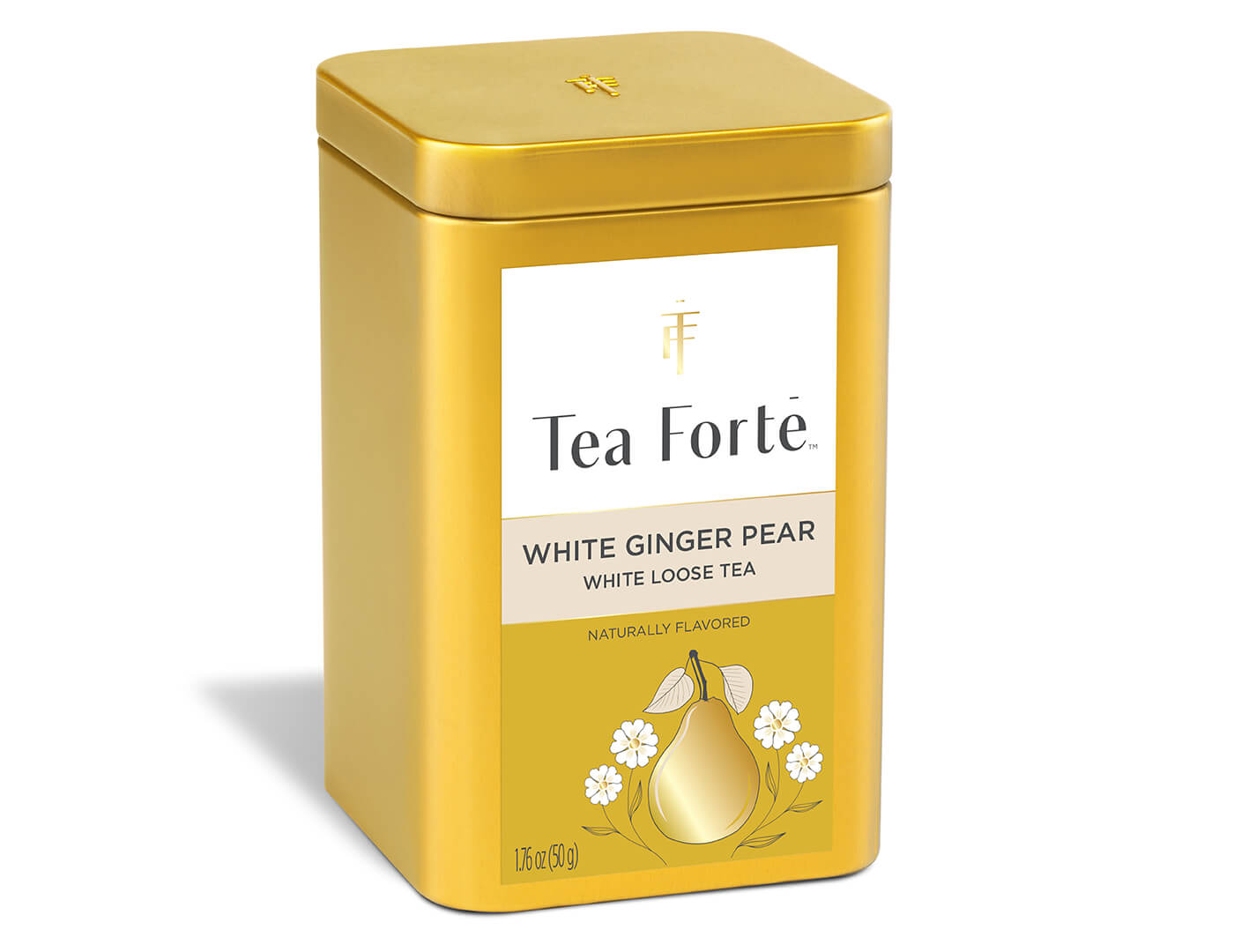 White Ginger Pear Loose Leaf Tea Canister - side view