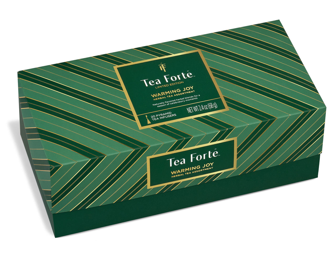Warming Joy Herbal Presentation Box 2026 of 20 pyrmid tea infusers, closed lid