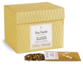 Single Steeps tea assortment in a 30 count chest of Single Steeps pouches with lid closed and one pouch opened