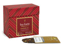 Warming Joy Single Steeps Sampler of 15 loose tea pouches, shown with one individual tea pouch and a small amount of loose tea spilling out on a white background.