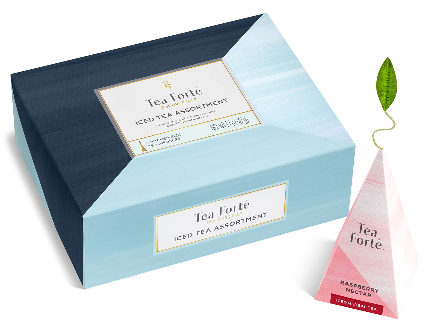 Tea Over Ice® 5pk Sampler, closed lid with infuser to the side