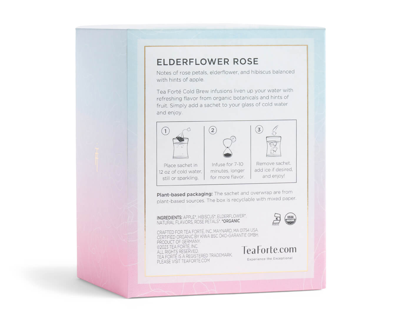 Cold Brew Elderflower Rose - 15 sachets - back of box