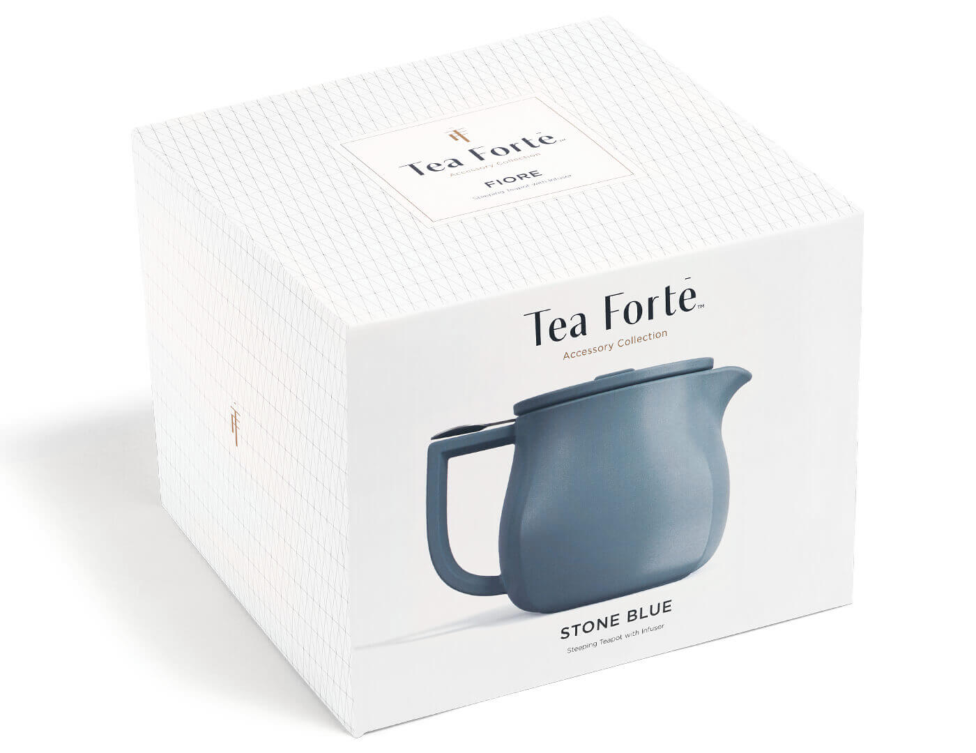 Fiore Stone Blue Teapot box, front side