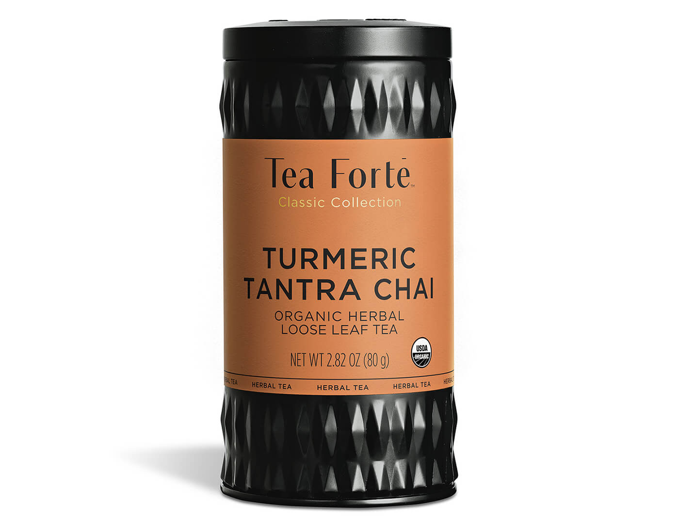 Turmeric Tantra Chai tea in a canister of loose tea