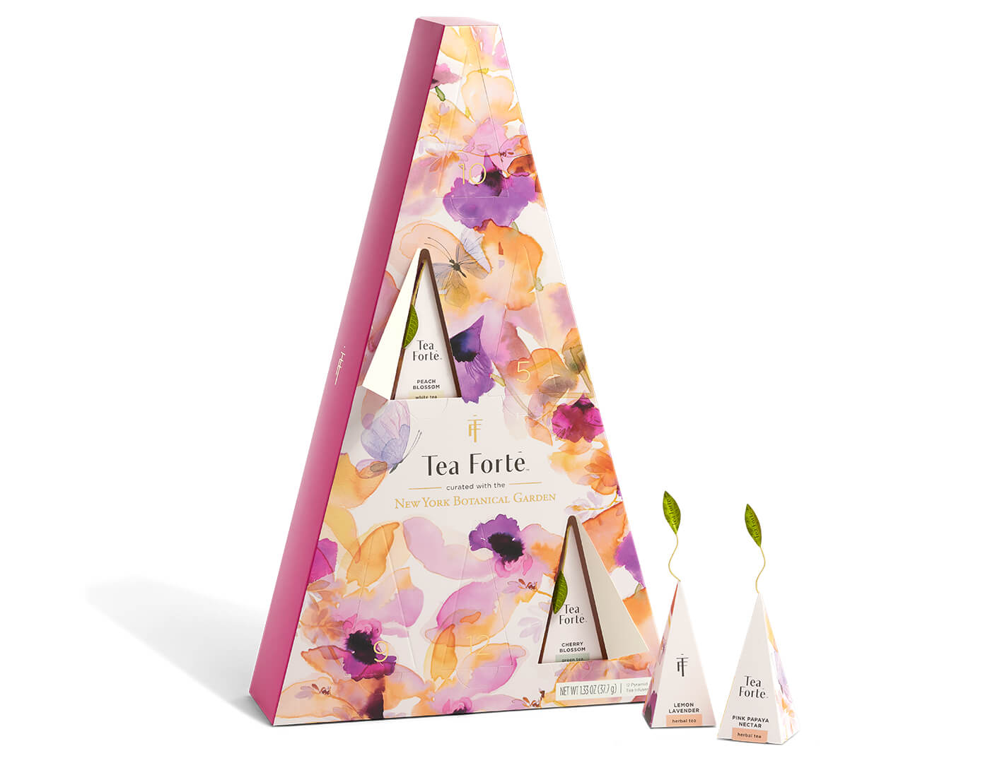 Mariposa Advent Box of 12 teas, box shown with infusers and doors open
