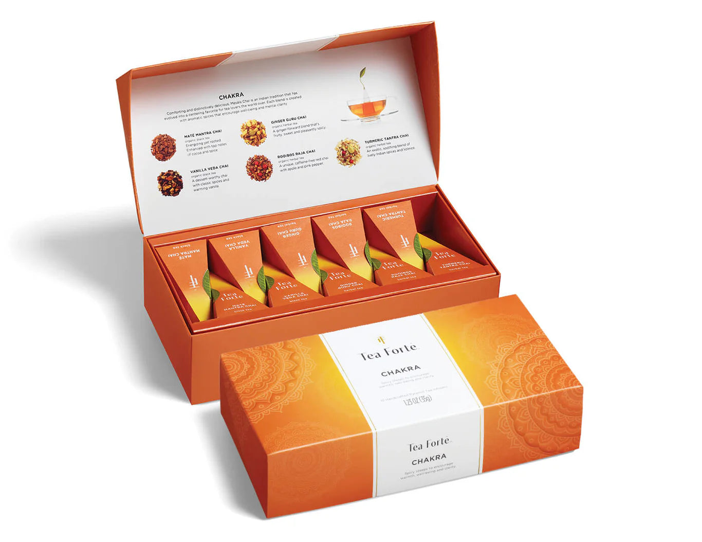 Chakra Petite Presentation Box of 10 chai teas, 2 of each blend