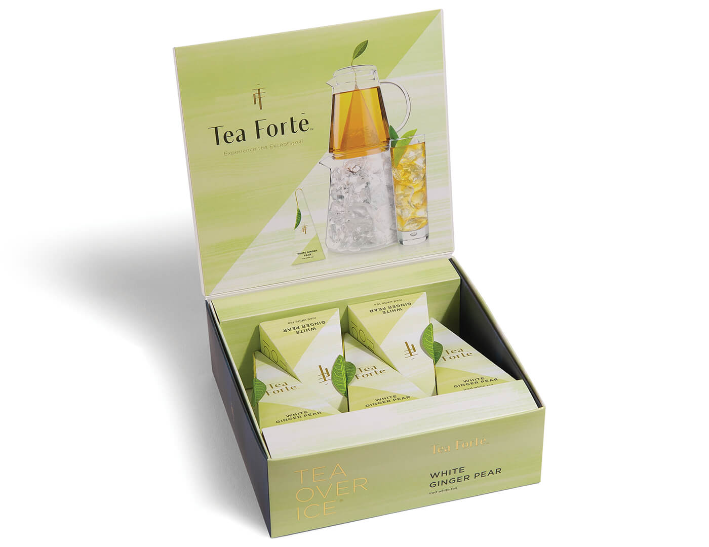 Tea Over Ice White Ginger Pear 5pk box, open lid