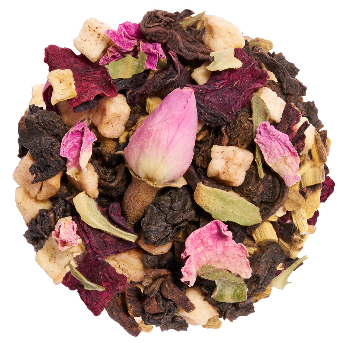 Oolong Rosé tea pile