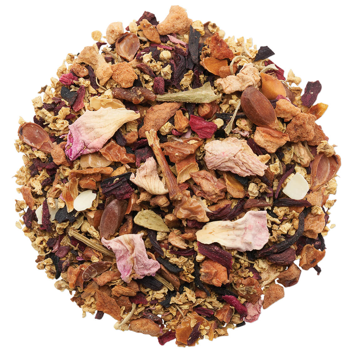 Elderflower Rose herbal tea pile