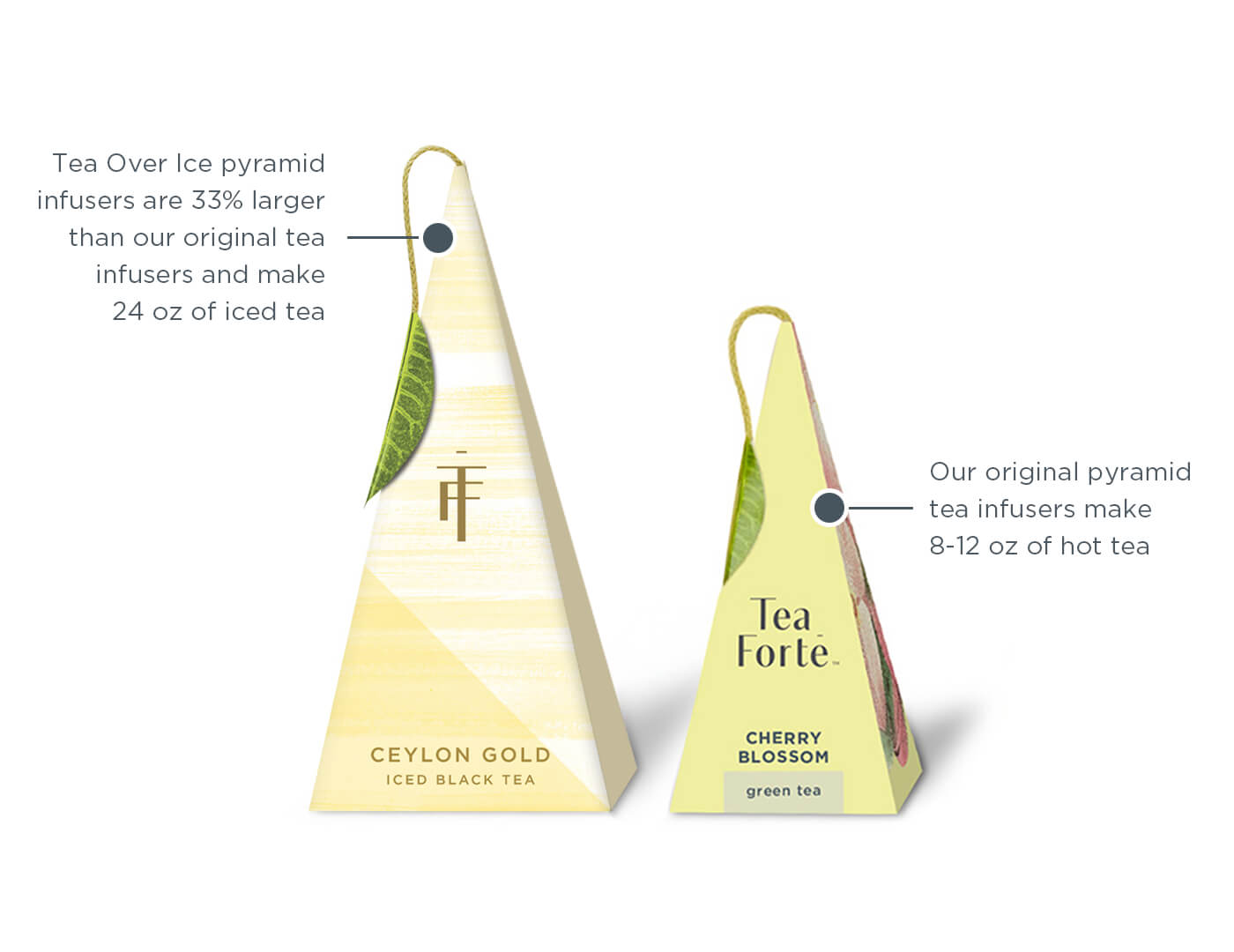 Hot vs Ice pyramid tea infuser size